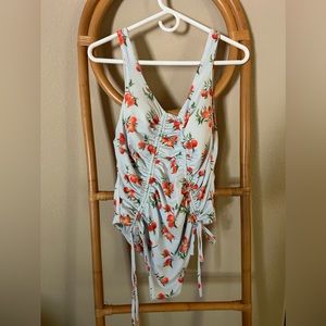 Kittenish peach full piece bathing suit